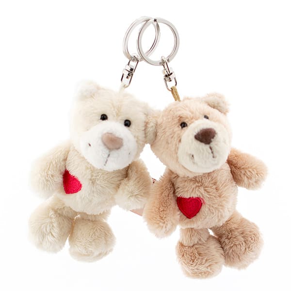 NICI（ニキ）ラブベア ぬいぐるみキーリング ポポ＆ララ（10cm）＋ドキドキHAPPYBOX電報