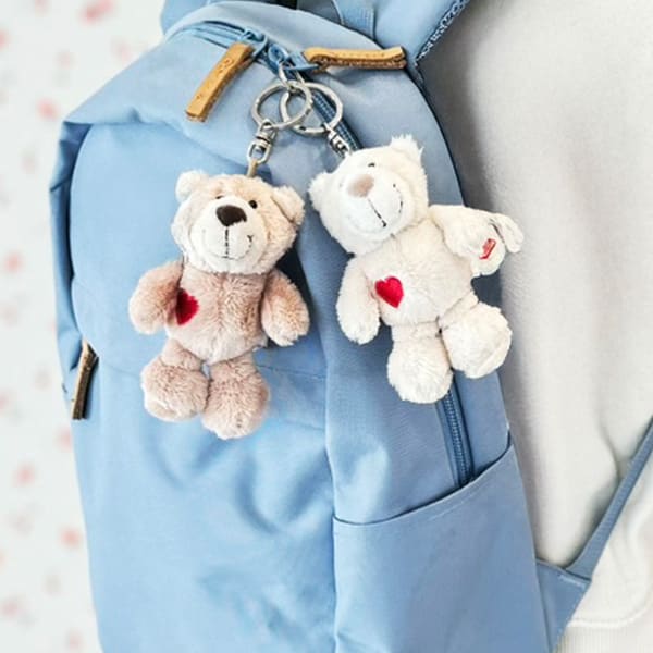 NICI（ニキ）ラブベア ぬいぐるみキーリング ポポ＆ララ（10cm）＋ドキドキHAPPYBOX電報