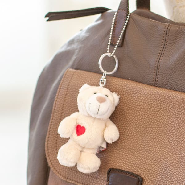 NICI（ニキ）ラブベア ぬいぐるみキーリング ララ（10cm）＋ドキドキHAPPYBOX電報