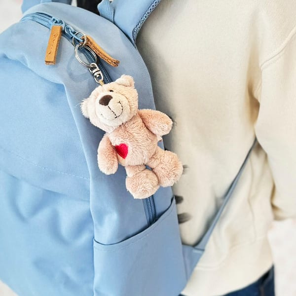 NICI（ニキ）ラブベア ぬいぐるみキーリング ポポ（10cm）＋ドキドキHAPPYBOX電報