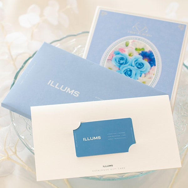 イルムス カタログギフト（ストロイエ）＋ハート電報ロイヤルフラワーブルー