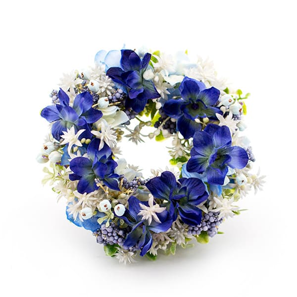 アートフラワー フラワーリースボックス（ラベンダー）＋キラキラHAPPYBOX電報プレシャスホワイト