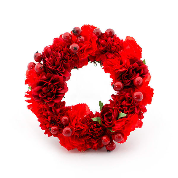 アートフラワー フラワーリースボックス（レッド）＋キラキラHAPPYBOX電報プレシャスホワイト