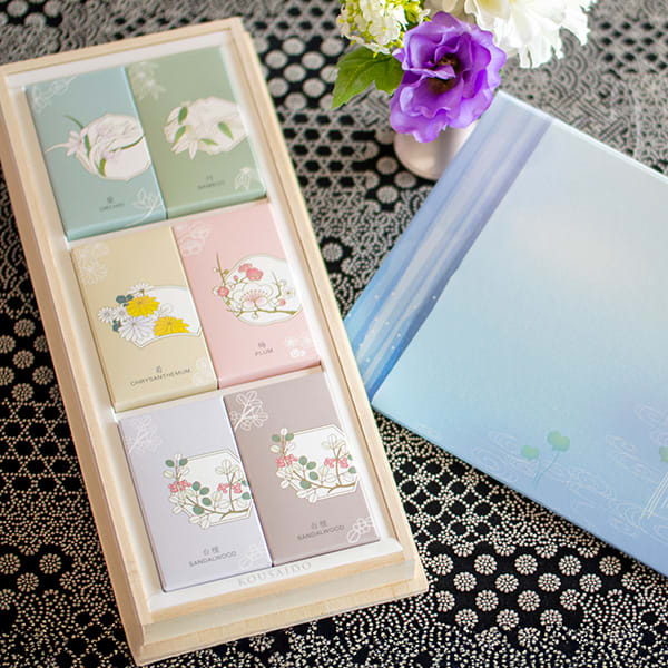 進物線香「四君子 詰め合わせショート5種」お悔やみ電報 うたかた セット