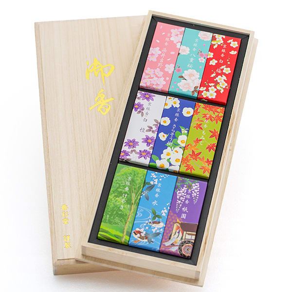 進物線香「短寸九種 四季彩」お悔やみ電報 うたかた セット