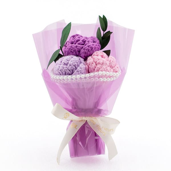 プティ・クロシェット（ラベンダー）＋キラキラHAPPYBOX電報プレシャスホワイト