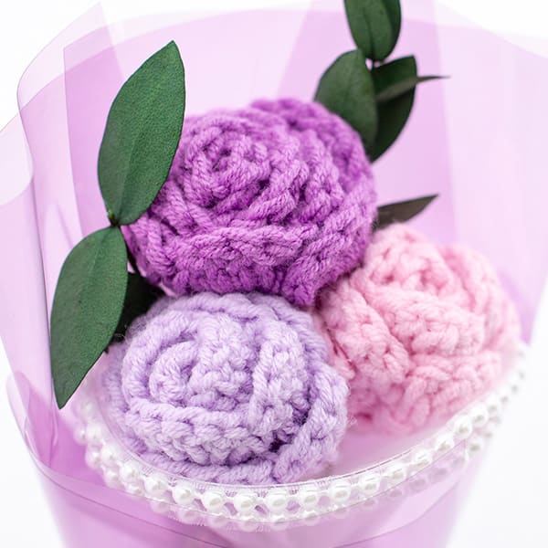 プティ・クロシェット（ラベンダー）＋キラキラHAPPYBOX電報プレシャスホワイト