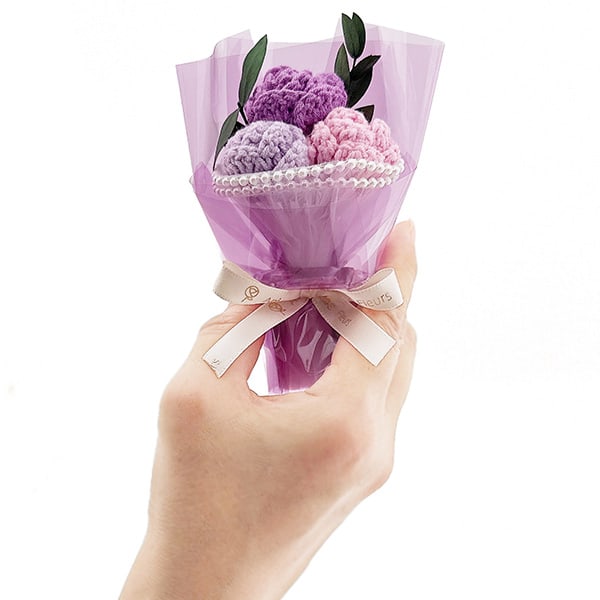 プティ・クロシェット（ラベンダー）＋キラキラHAPPYBOX電報プレシャスホワイト