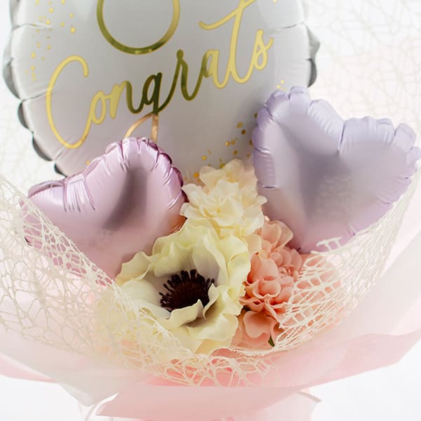 ハート電報バルーンアレンジ コングラッツ！リング