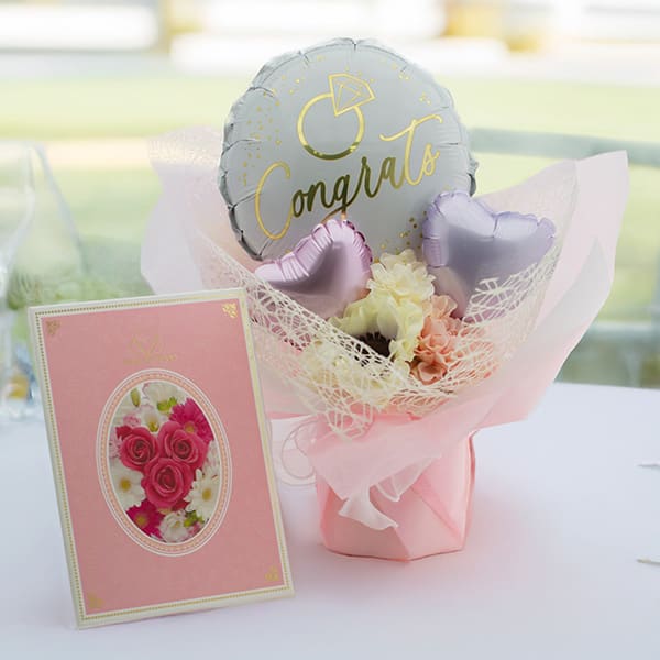 ハート電報バルーンアレンジ コングラッツ！リング