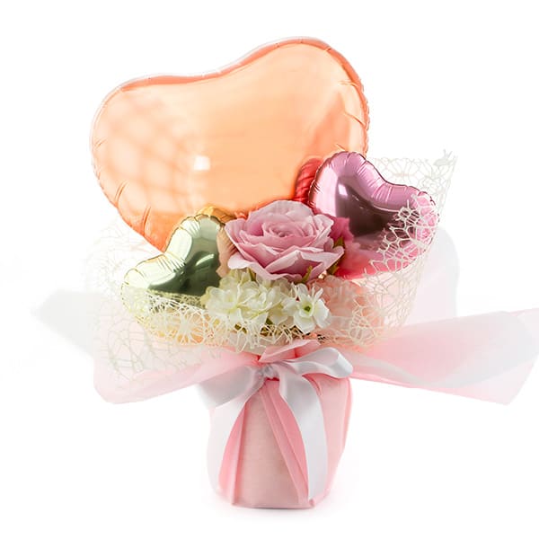 ハート電報バルーンアレンハート電報バルーンアレンジ アプリコットシャイン アプリコットシャイン