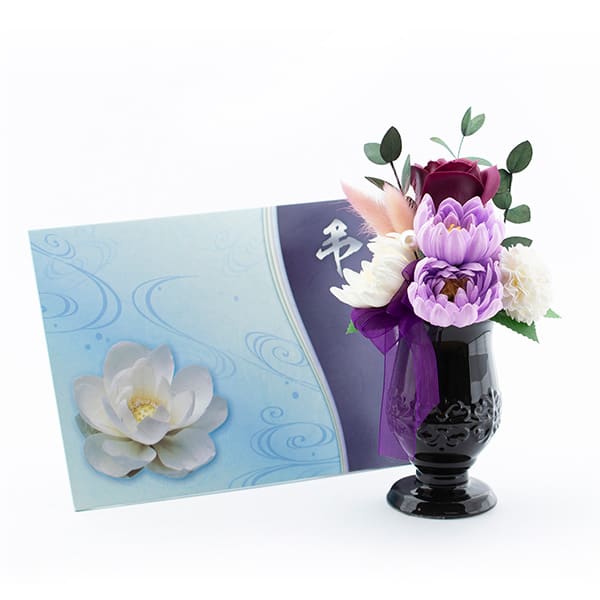 お悔やみ電報 追悼 ソープフラワー供花アレンジ（ラベンダー）