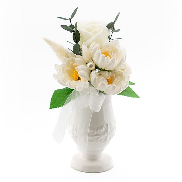 お悔やみ電報 追悼 ソープフラワー供花アレンジ（ホワイト）