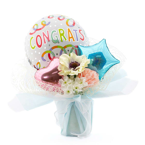 ハート電報バルーンアレンジ コングラッツ！