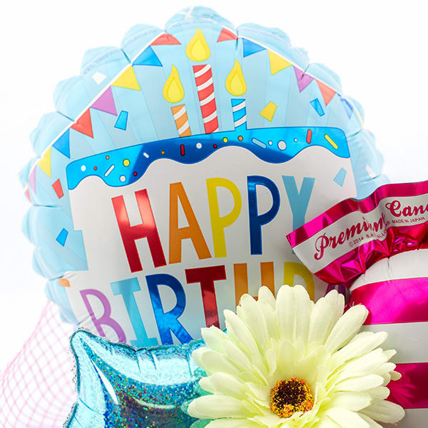 【誕生日】ハート電報バルーンアレンジ ハッピーバースディ！