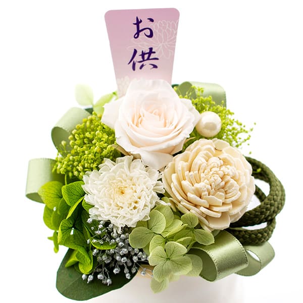 お悔やみ電報 水面（みなも）プリザーブド供花 ほなみ