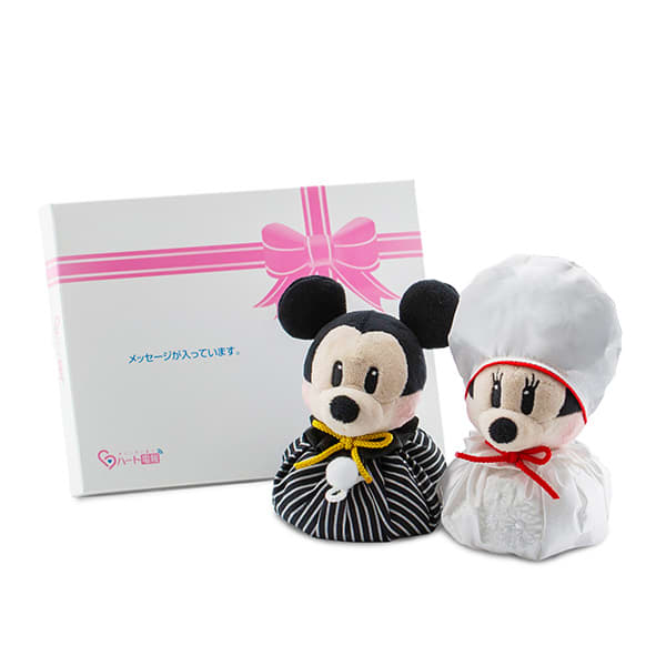 ミッキーマウス＆ミニーマウス 和装ウェディングマスコット＋ドキドキHAPPYBOX電報