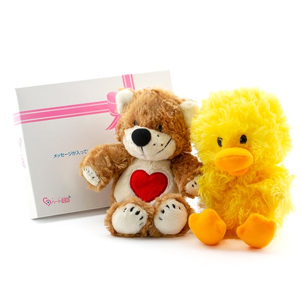 スージー・ズー ふかふかブーフ＆ふんわりウィッツィーぬいぐるみ＋ドキドキHAPPYBOX電報