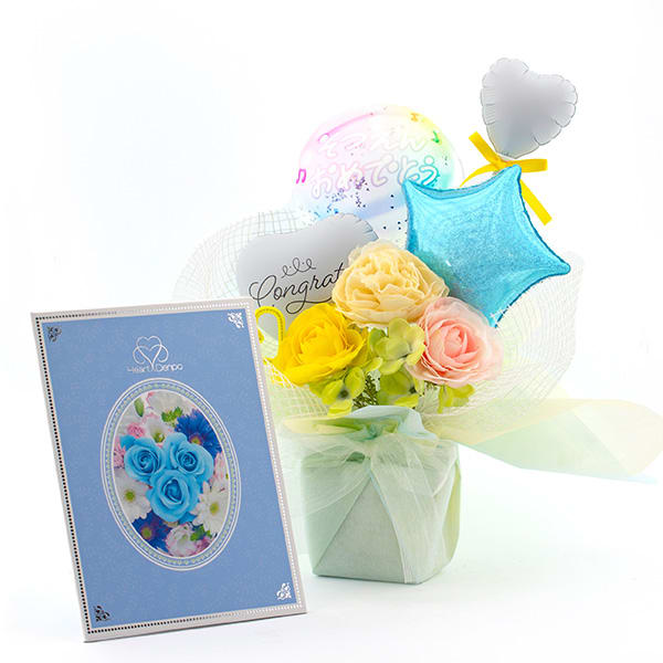 ハート電報バルーンアレンジ そつえんおめでとう！