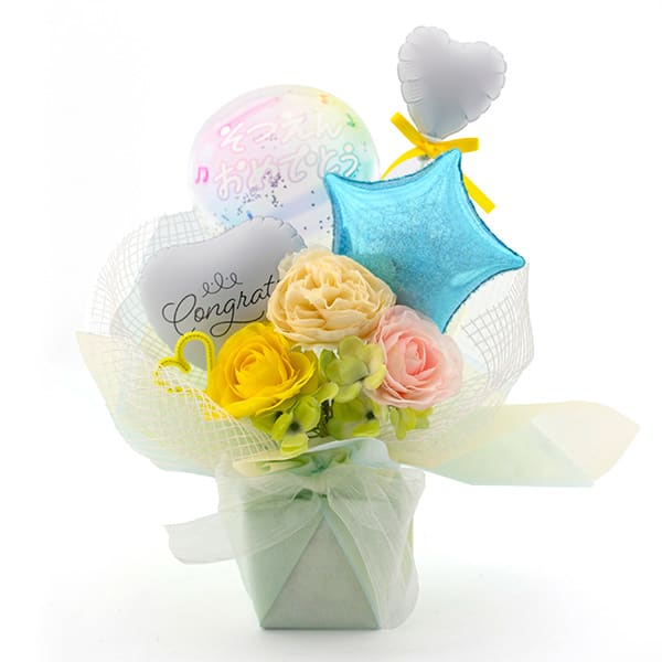 ハート電報バルーンアレンジ そつえんおめでとう！