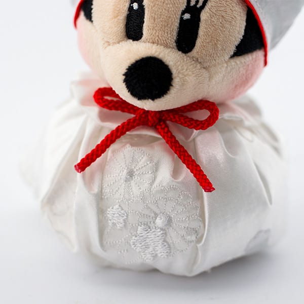 【ディズニー】ミッキーマウス＆ミニーマウス ウェディングマスコット＋和風HAPPYBOX電報 花手鞠 茜