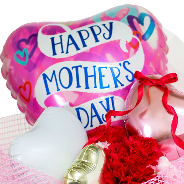 【母の日】ハート電報バルーンアレンジ ハッピーマザーズデイ！