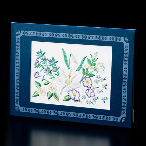 お悔やみ刺繍電報 百合（横型）