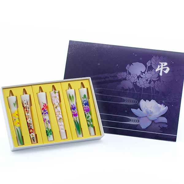 お悔やみ電報 蓮 花の絵入りろうそくのお供え Aセット
