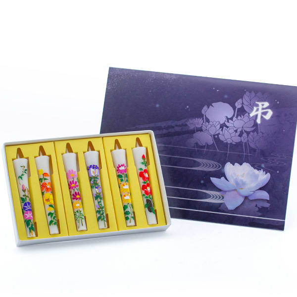 お悔やみ電報 蓮 花の絵入りろうそくのお供え Bセット