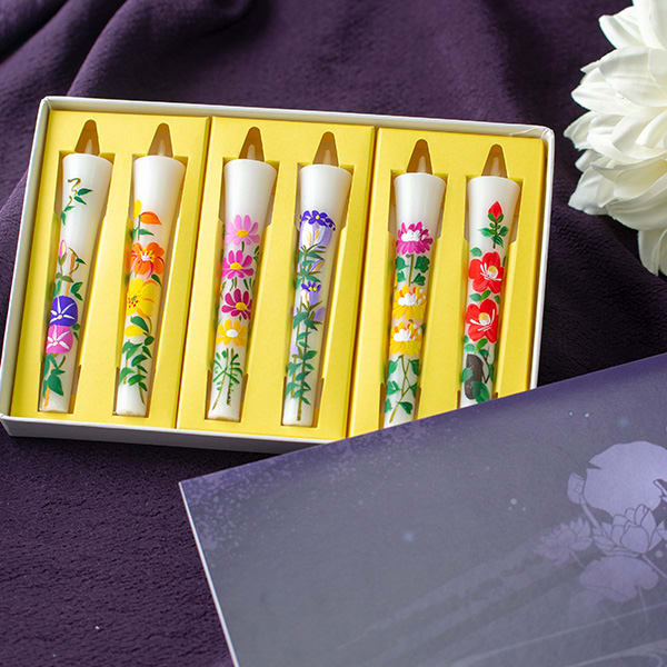 お悔やみ電報 蓮 花の絵入りろうそくのお供え Bセット