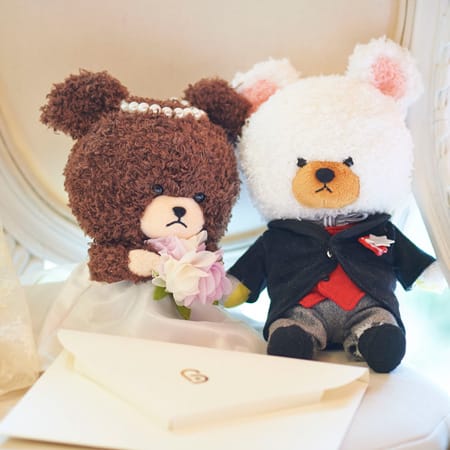 ストライプの蝶ネクタイがポイントです