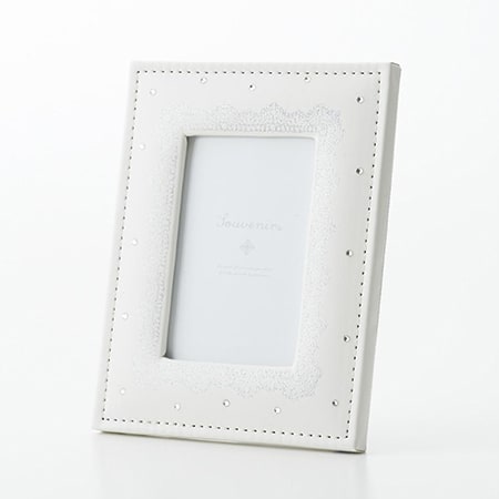 ホワイトレザークロスフォトフレーム