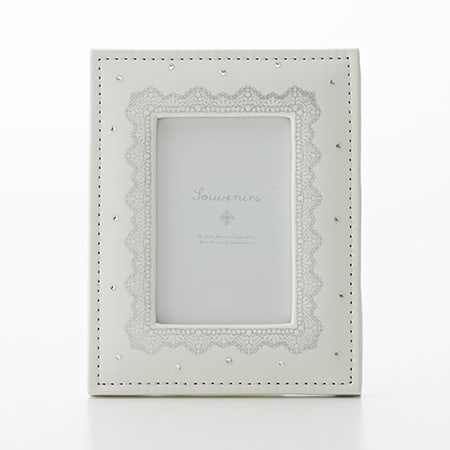 ホワイトレザークロスフォトフレーム