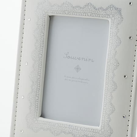 ホワイトレザークロスフォトフレーム