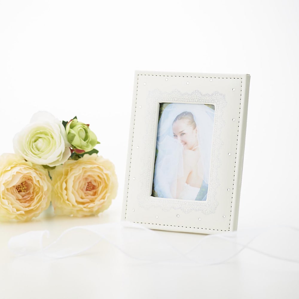 ホワイトレザークロスフォトフレーム