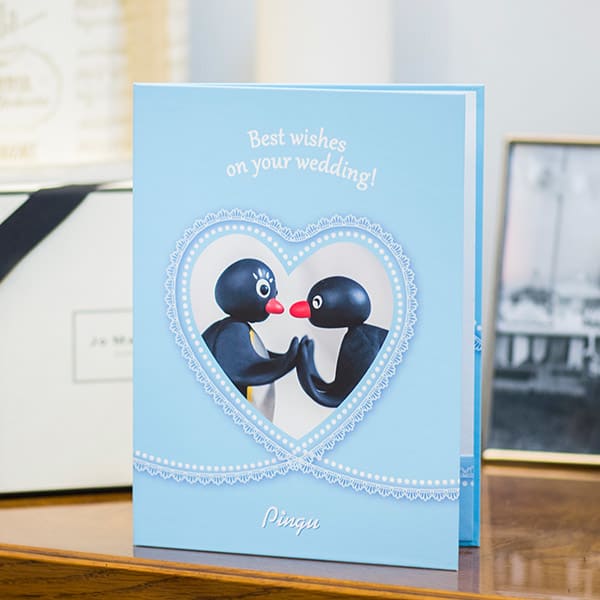 ピングー電報 PHOTOハート（結婚のお祝い用）