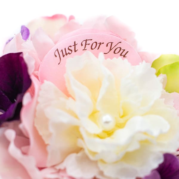 【アートフラワー 】シフォンメリアフラワー＋キラキラHAPPYBOX電報