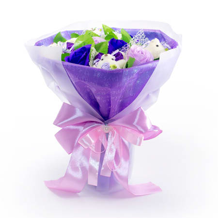 ちっちゃなくまのマスコットが花束になっています。