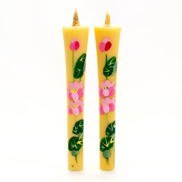 手描き色絵ろうそくとお線香「京松葉」