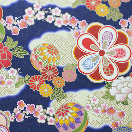 和風電報 花手鞠 藍