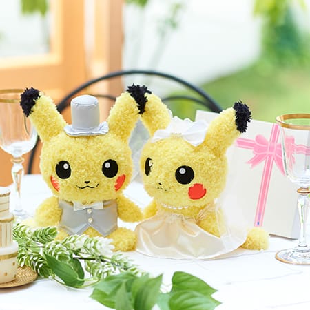 ポケモン ピカチュウ ウェディングぬいぐるみ＋ドキドキHAPPYBOX電報