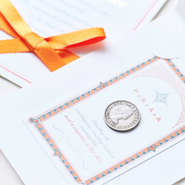 オレンジのリボンつきのカードタイプパッケージ