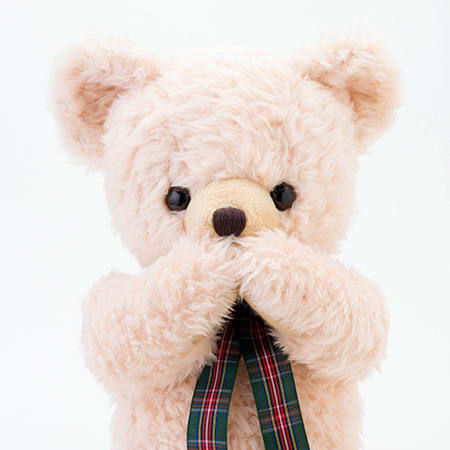 丸筒電報をしっかり抱えたくまのメロディ