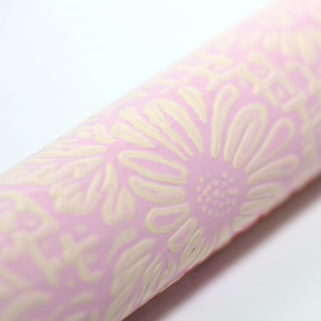 丸筒電報 パステルピンクと赤い筒箱