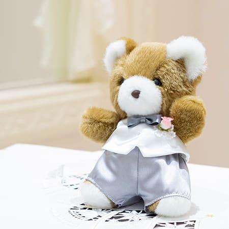 【日本製】くまのマックとうさぎのラッキー ウェディングぬいぐるみ