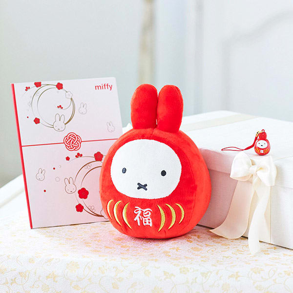 ミッフィー福だるまのぬいぐるみと根付け鈴の福福セット