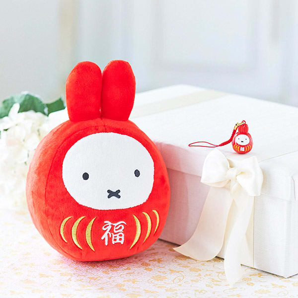 ミッフィー福だるまのぬいぐるみと根付け鈴の福福セット