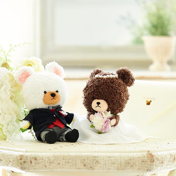くまのがっこう ジャッキー＆デイビッド ウェディングぬいぐるみ電報