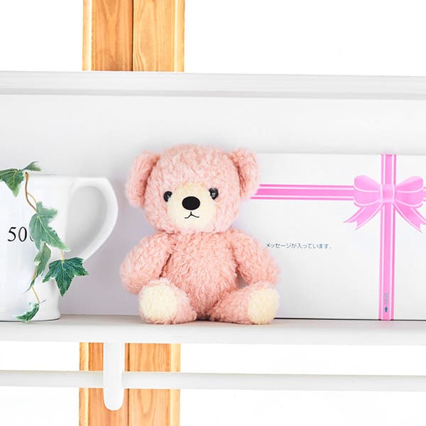 【日本製】クマのフカフカ(S)ローズ＋ドキドキHAPPYBOX電報