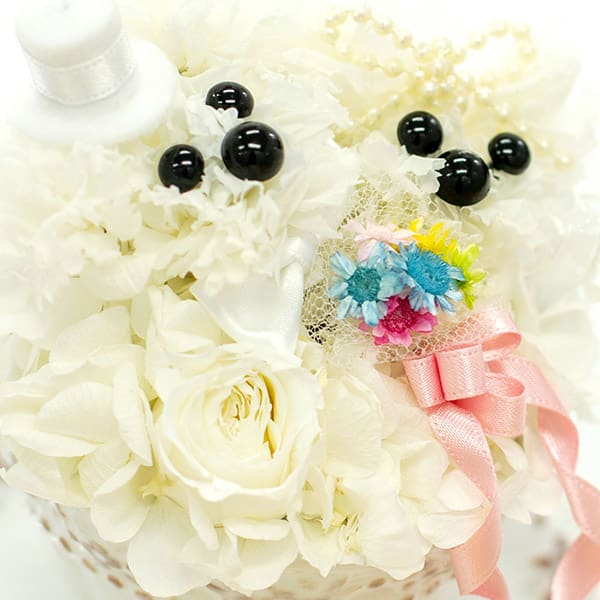 〈*Rosary*〉ブライド＆グルーム＋キラキラHAPPYBOX電報プレシャスホワイト